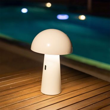 New Garden Shitake - oplaadbare tafellamp - Ø16,5 x 25,5 cm - 7,5W LED incl. - IP44 - wit