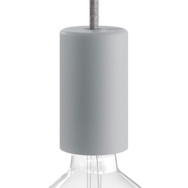 Creative Cables Eiva Elegant - E27 fitting met siliconen kabelhouder - Ø 6 x 10,5 cm - IP65 - gletsjer grijs