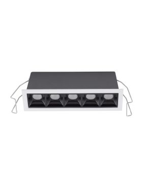 Nova Luce Akira - inbouwspot - 14,7 x 4,5 cm - 140 x 37 mm inbouwmaat - 11W LED incl. - zwart - warm wit