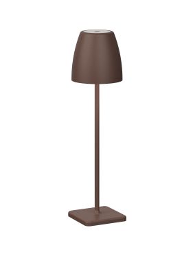 Nova Luce Colt - oplaadbare tafellamp - Ø 11 x 38 cm - 2W dimbare LED incl. - IP54 - corten