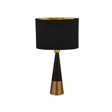 Searchlight - tafellamp - Ø 18,5 x 58 cm - zwart en goud