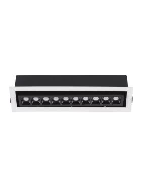 Nova Luce Cantia - inbouwspot - 32,5 x 8,2 cm - 306 x 72 mm inbouwmaat - 22,5W LED incl. - zwart - warm wit