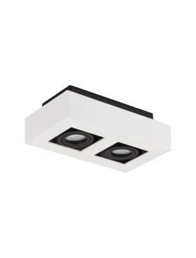 Nova Luce Robin - opbouwspot - 25 x 14,5 x 8,6 cm - wit en zwart