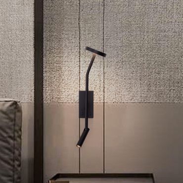 Nova Luce Logos - wandlamp - 10 x 46 x 12,5 cm - 9W LED incl. - zandzwart