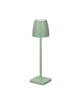 Nova Luce Colt - tafellamp met usb-poort - Ø 8 x 30 cm - 2W dimbare LED incl. - IP54 - olijfgroen