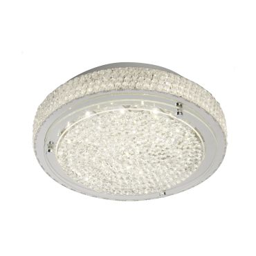 Searchlight Flush - plafondverlichting - Ø 30 x 8,5 cm - 12W dimbare LED incl. - transparant
