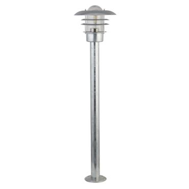 Searchlight Conrad - lantaarnpaal - Ø 23 x 98 cm - IP44 - gegalvaniseerd zilver
