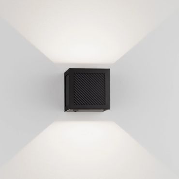 Nova Luce Conor - buiten wandlamp - 10 x 10 x 10 cm - 9W LED incl. - IP65 - zwart
