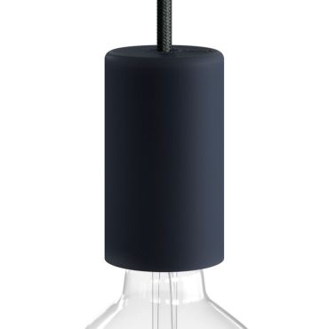 Creative Cables Eiva Elegant - E27 fitting met siliconen kabelhouder - Ø 6 x 10,5 cm - IP65 - steenkool zwart