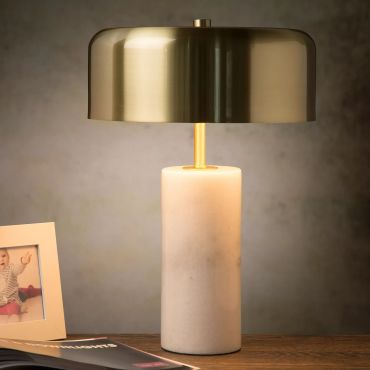 Lucide Mirasol - tafellamp - 36,5 cm - wit en goud