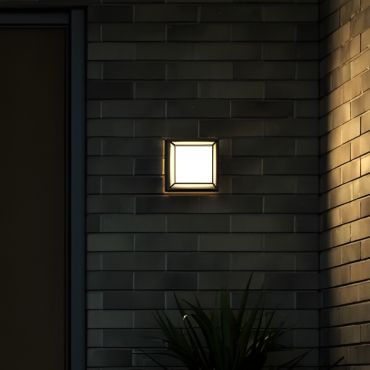 Nordlux Oliver - plafond/wandverlichting - incl. 2 covers - 17,5 x 17,5 x 7 cm - 9W LED incl. - IP54 - zwart