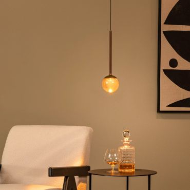 Lucide Calina - hanglamp - Ø 9,9 x 169,7 cm - 7W dimbare LED incl. - instelbare lichtkleur - koffie