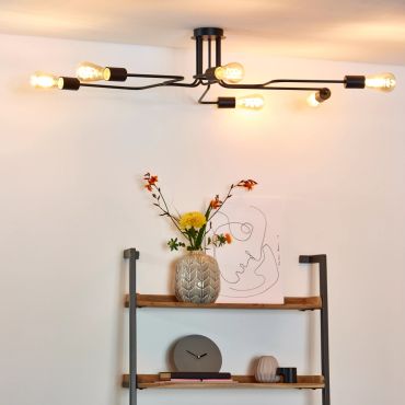 Lucide Lester - plafondverlichting - 100 x 75 x 20 cm - zwart