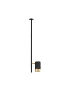 Nova Luce Pongo - inbouwspot - Ø 5,9 x 64,3 cm - Ø 39 mm inbouwmaat - zwart en goud