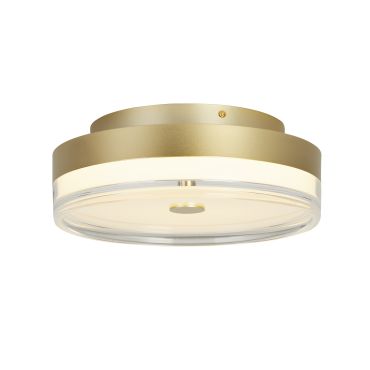 Searchlight Cyprus - plafondlamp - Ø 40 x 11 cm - 29W dimbare LED incl. - goud en transparant