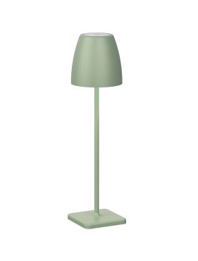 Nova Luce Colt - tafellamp met usb-poort - Ø 11 x 38 cm - 2W dimbare LED incl. - IP54 - olijfgroen