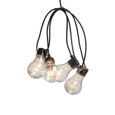 Konstsmide - decoratieve party lichtset met dimfunctie - 9,5m lengte met 10m snoer - 20 LED lampen - 6,8W - IP44 - zwart