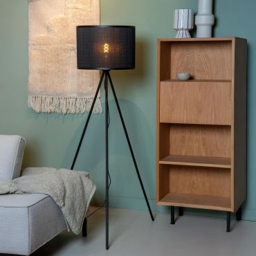 Lucide Tagalog  - vloerlamp - Ø 55 x 142 cm - zwart
