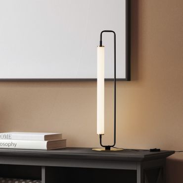Nova Luce Wetro - tafellamp - 18 x 67,5 cm - 20W LED incl. - mat zwart en goud