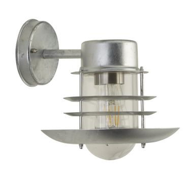 Searchlight Conrad - buiten wandlamp - 23 x 25 cm - IP44 - gegalvaniseerd zilver