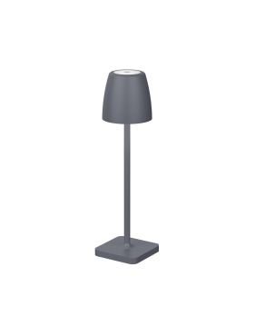 Nova Luce Colt - tafellamp met usb-poort - Ø 8 x 30 cm - 2W dimbare LED incl. - IP54 - basaltgrijs