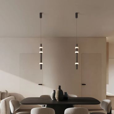 Nova Luce Marlow - hanglamp - Ø 7,5 x 200 cm - 14W LED incl. - antraciet