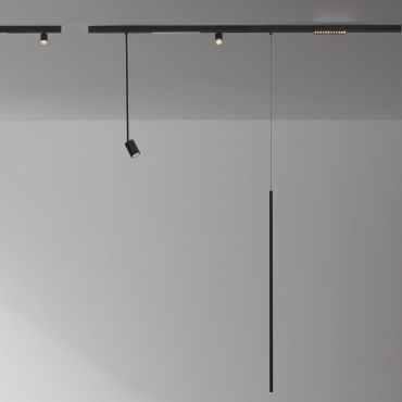 Nova Luce Ultra Slim - rail hanglamp - Ø 1,5 cm x 150 cm - 5W LED incl. - zwart