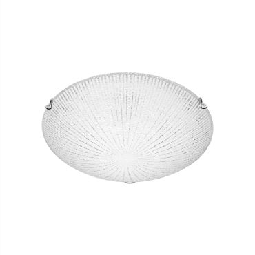 Nova Luce Shell - plafondverlichting - Ø 30 x 8 cm - wit en chroom