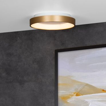 Lucide Vidal - plafondverlichting - Ø 28 x 6 cm - 21W LED incl. - mat goud/messing