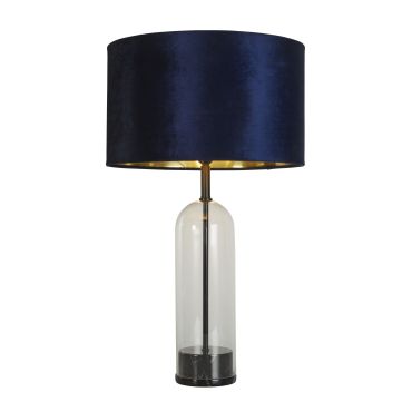 Searchlight Oxford - tafellamp - Ø 40 x 51 cm - zwart, goud en marineblauw