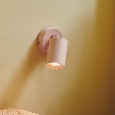 Nordlux Explore - wandlamp met schakelaar -  Ø 8 x 14,5 cm - poeder roze
