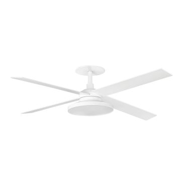 Faro Rudder Tak 4 L - plafondventilator met licht en inbouwrozet - Ø 132 cm - mat wit - 2700K