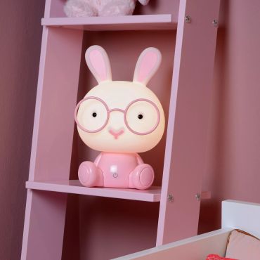 Lucide Dodo Konijn - kinderlamp - 30 cm - 3W dimbare LED incl. - roze