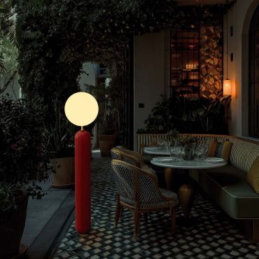 New Garden Monica 150 - oplaadbare vloerlamp op batterijen met afstandsbediening - Ø 35 x 153 cm - 7W LED incl. - IP54 - bordeauxrood - 3000K-6500K