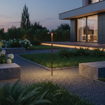 VK Lighting Mush - tuinpaal op piek - Ø 15 x 80,8 cm - 8W LED incl. - IP65 - roestbruin