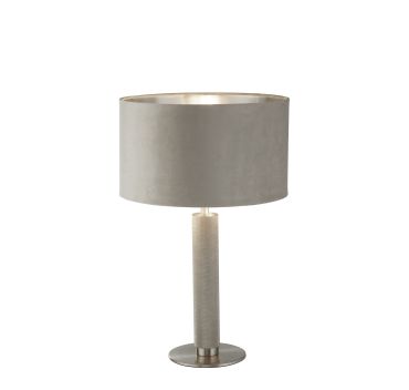 Searchlight London - tafellamp - Ø 38 x 63 cm - zilver en taupe