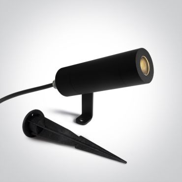 One Light Garden Cylinder - grondspot op piek - Ø 3,6 x 13 x 8,5 cm - 6,5W LED incl. - IP65 - zwart