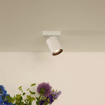Lucide Nigel - opbouwspot - 10 x 10 x 11,3 cm - 5W dimbaar incl. - dim to warm - wit