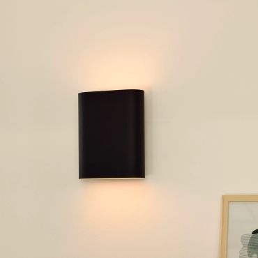 Lucide Ovalis - wandverlichting - 16 x 8 x 20 cm - zwart