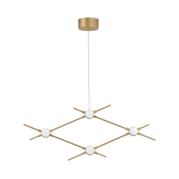 Nova Luce Atomo - hanglamp - 70 x 6 x 120 cm - 4 x 2,4W LED incl. - goud