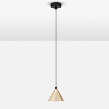 Nova Luce Conico - hanglamp - Ø 11,6 x 200 cm - goud en zwart