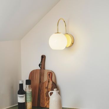 Nordlux Franca - wandlamp - Ø 13 x 22 cm - messing