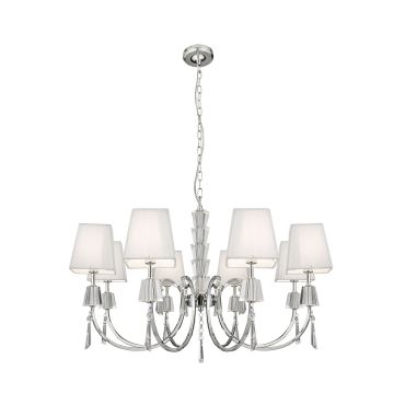 Searchlight Portico - luster - Ø 69 x 96 cm - chroom en wit