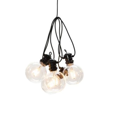 Konstsmide - decoratieve lichtsnoer met dimfunctie - verlengset - 9,15 meter lengte plus 8,5 meter snoer - 10 vervangbare LED-lampen incl. - 7W - IP44 - zwart