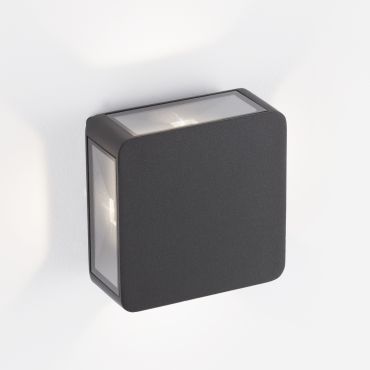 Nova Luce Serika - buiten wandverlichting - 11 x 11 x 6 cm -  9W LED incl. - IP65 - donker antraciet