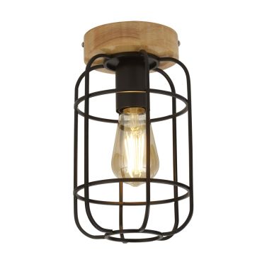 Searchlight Vision - plafondlamp - Ø 15 x 26 cm - mat zwart