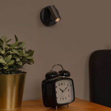 Lucide Toni - oplaadbare wandlamp met bewegingssenor - Ø 8,1 x 12,4 cm - 2W dimbare LED incl. - koffie
