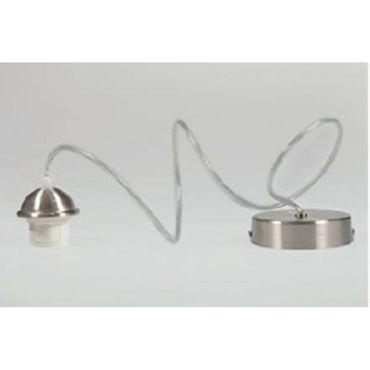 Artdelight Iron - hanglamp - Ø 12 x 120 cm - mat staal en transparant