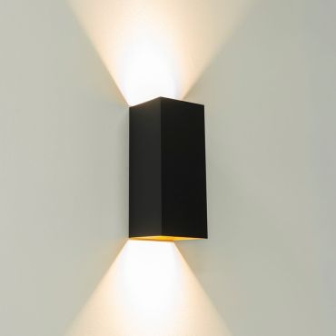 Artdelight Dante XL - wandverlichting - 9 x 10 x 24 cm - zwart en goud