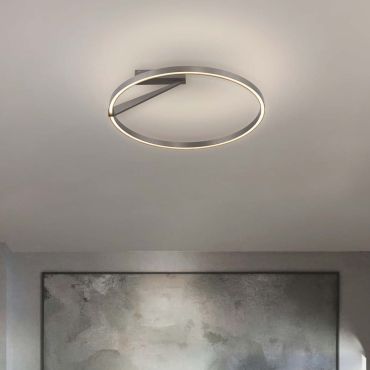 Nova Luce Tilia - plafondlamp - Ø 60 x 20 cm - 44W dimbare LED incl. - mistig nikkel